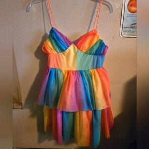 Rainbow tulle dress from Shein women's large